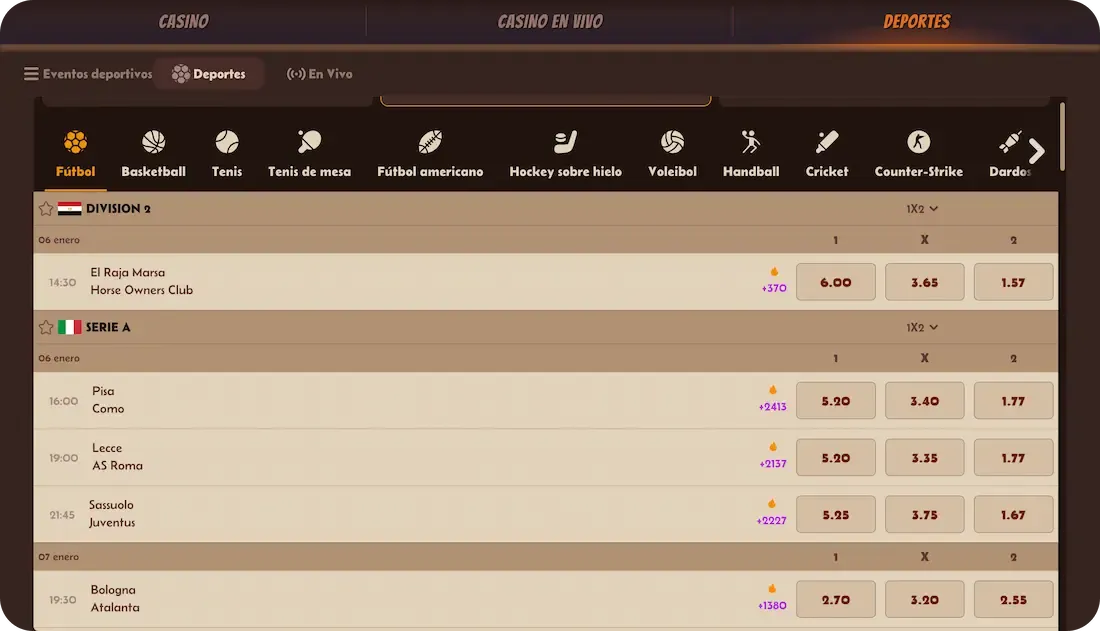 apuestas del casino alawin