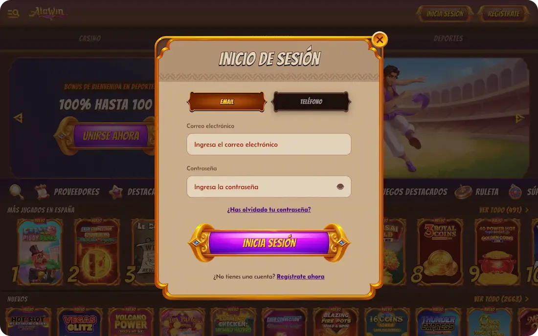 iniciar sesión en el casino alawin correo electronico