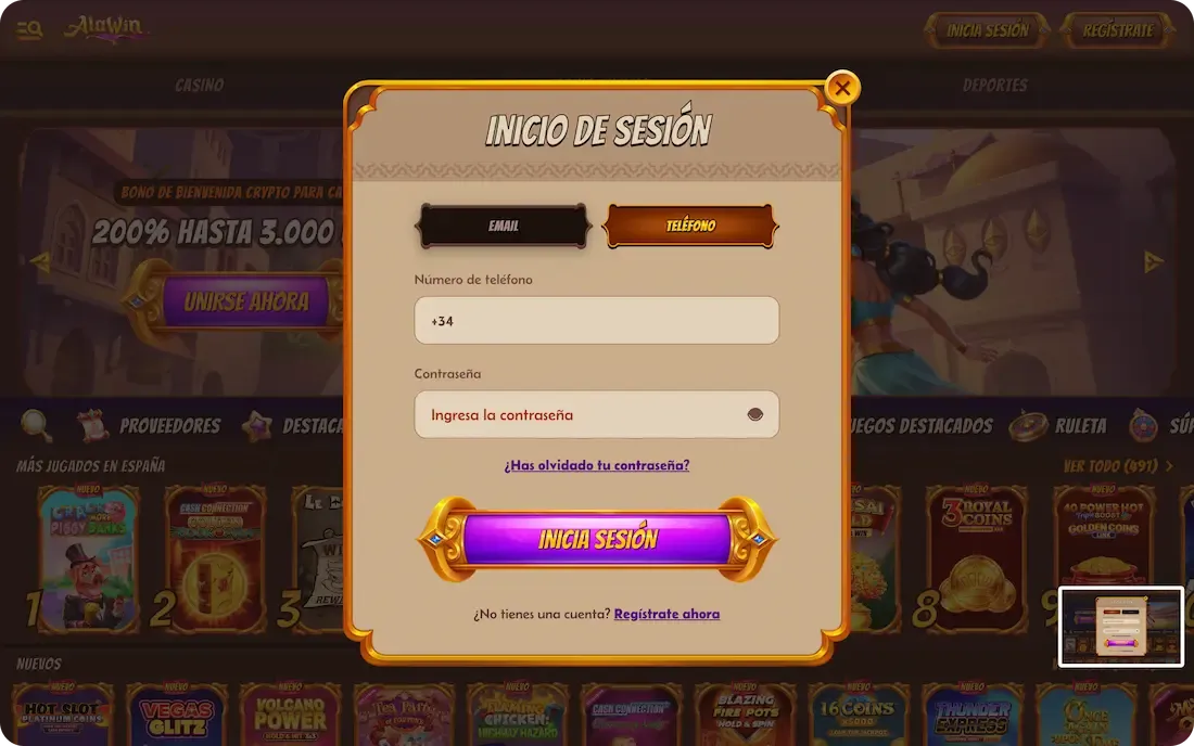 iniciar sesión en el casino alawin numero de telefono